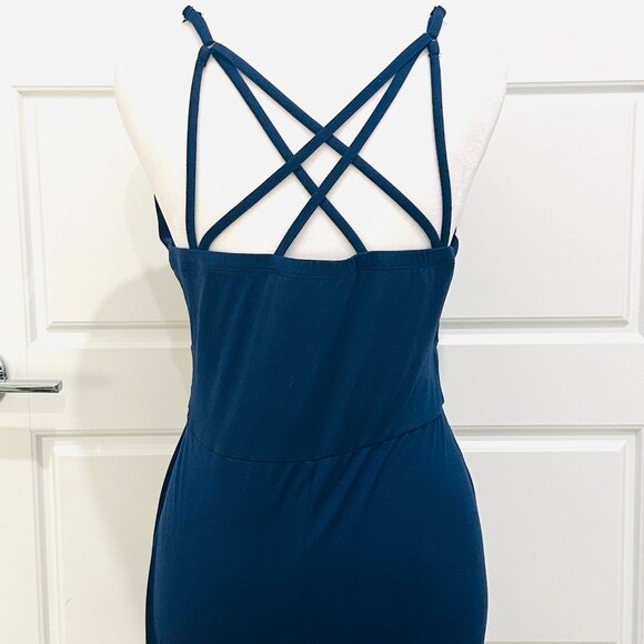 MARKET & SPRUCE NAVY BLUE X-STRAP MAXI DRESS MEDIUM - Picture 3 of 4